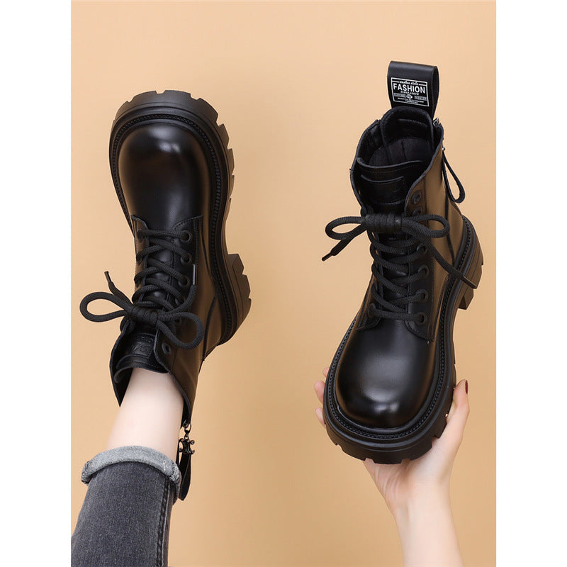Women's Martin British Thick-soled Short Small Size Women's Leather Boots