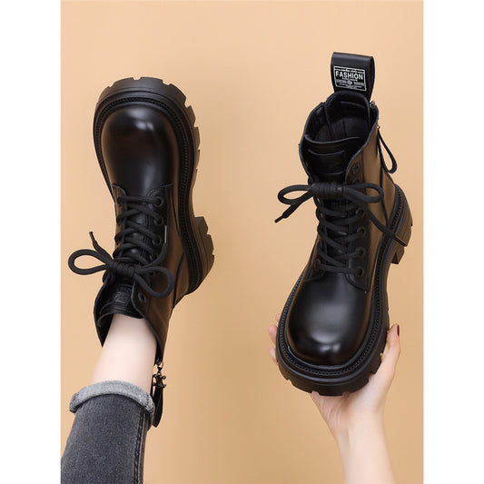 Women's Martin British Thick-soled Short Small Size Women's Leather Boots