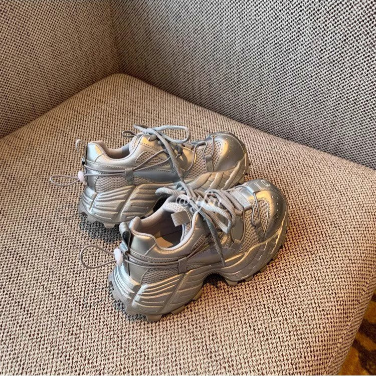 Women's Brushed Retro Daddy Fashionable Mesh Breathable Women's Sports Shoes