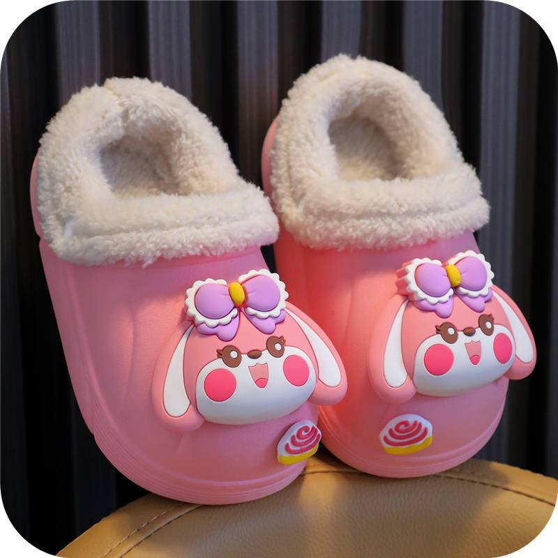 Outdoor Cotton Winter Home Removable Fleece-lined Kid's Shoes