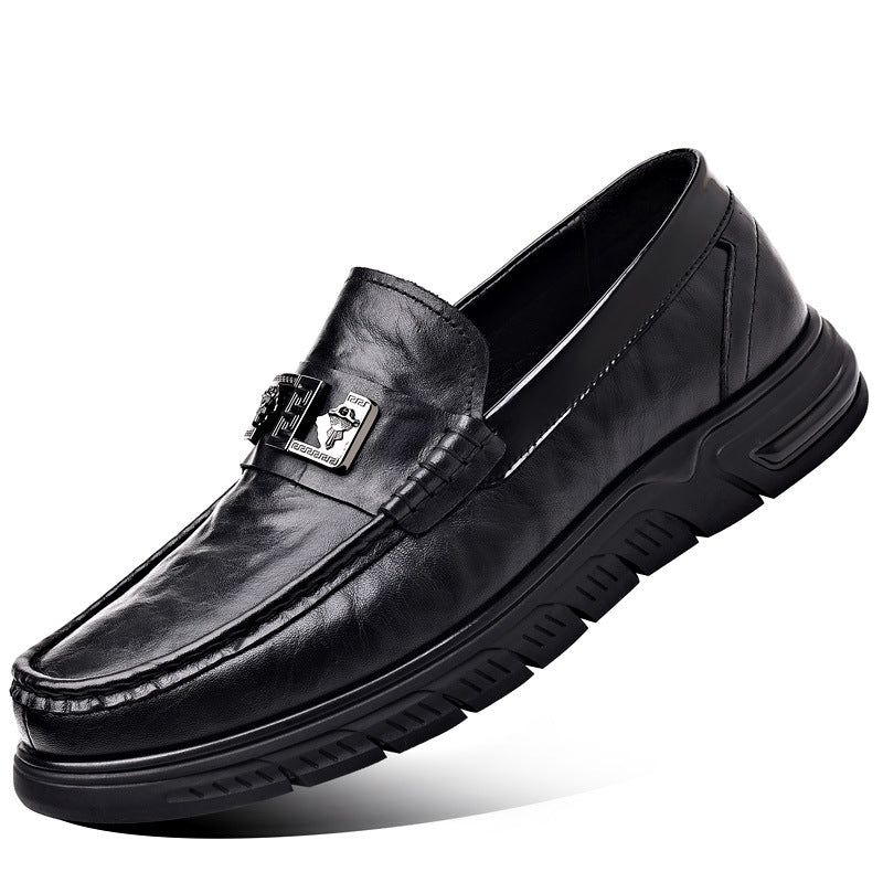 Men's First Layer Cowhide Genuine Breathable Pumps Leather Shoes