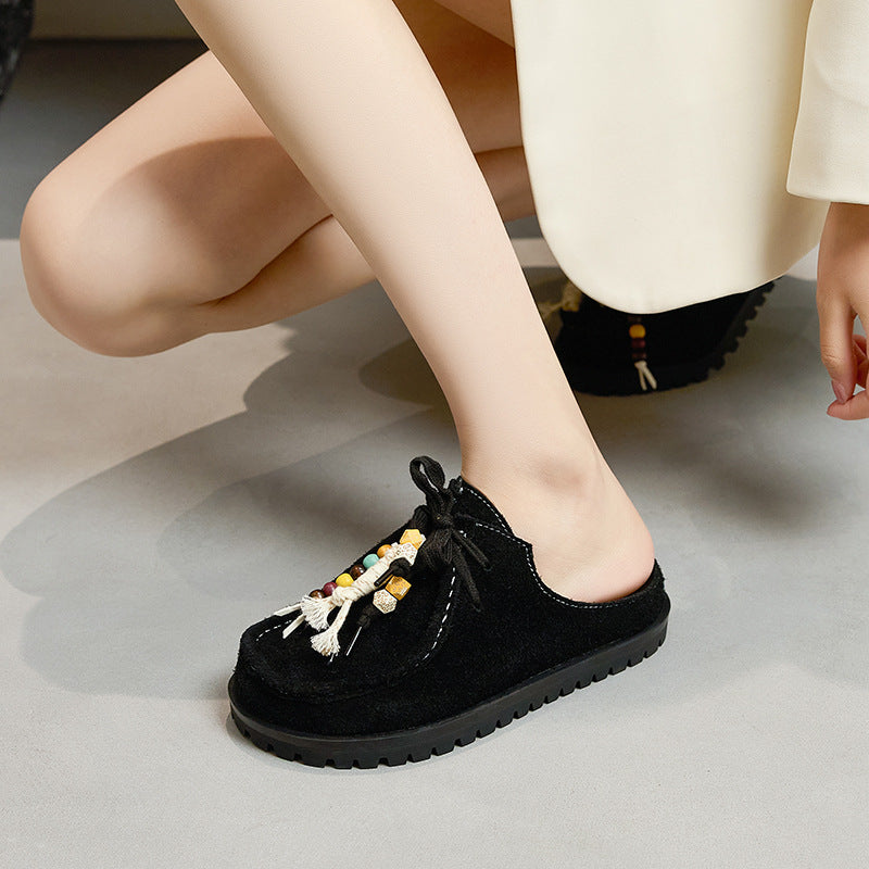 Women's Cowhide Version Kangaroo Retro Sports Style Casual Shoes