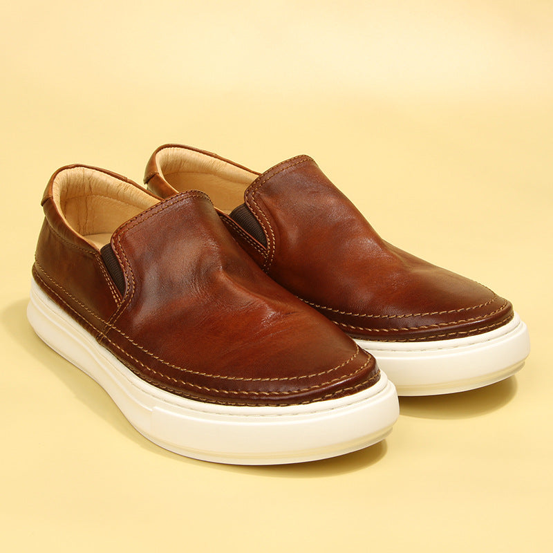 Versatile Horse Washed-out Vintage Slip-on Fashion Sneakers