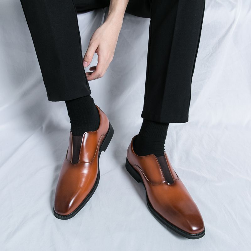 Men's Hair Stylist Korean British Trend Breathable Men's Casual Leather Shoes