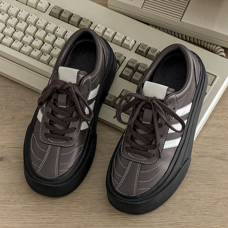 Men's Spring Retro Minority German Training Color Matching Thick Men's Board Shoes