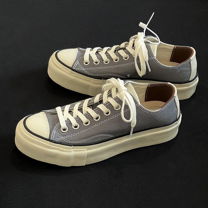 Men's Thick Sole Secondary Vulcanization Craft Board High Density Men's Canvas Shoes