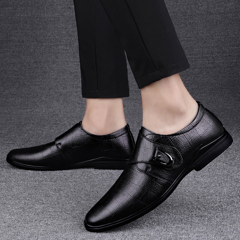 Men's First Layer Cowhide Formal Four Simple Leather Shoes
