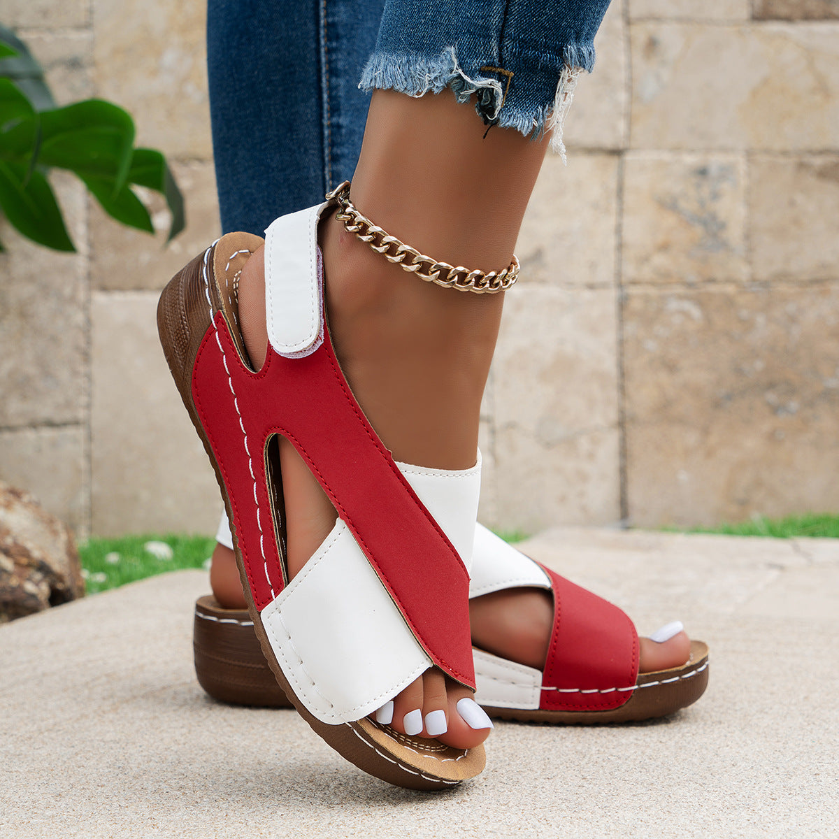 Women's Summer Platform With Skirt Open Toe Sandals