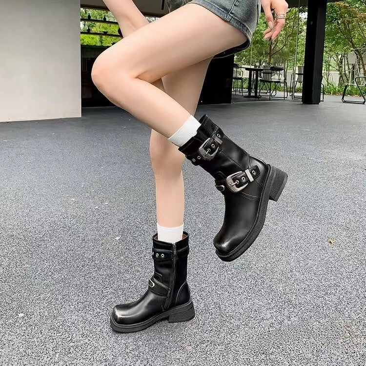 Women's Knight For British Platform Ankle Plus Women's Leather Boots
