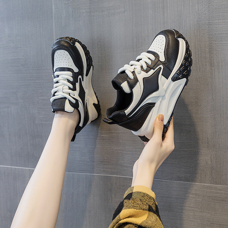 Women's Dad Autumn Korean Platform Height Increasing Insole Versatile Fashion Men's Shoes