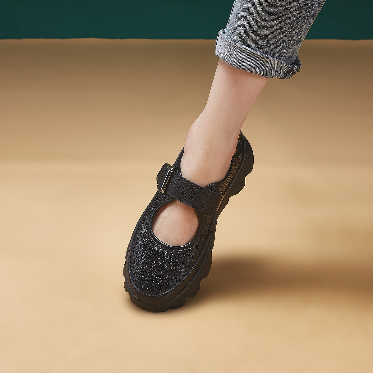 Women's Low-cut Buckle Mom Thick Bottom Soft Platform Sandals