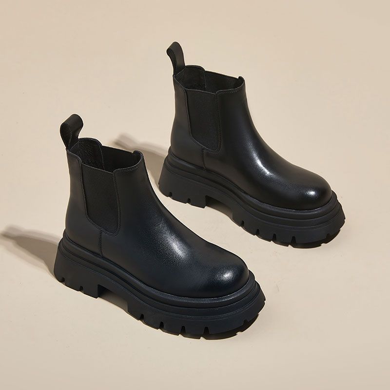 Women's Martin For Fleece-lined Skinny Short Chunky Boots