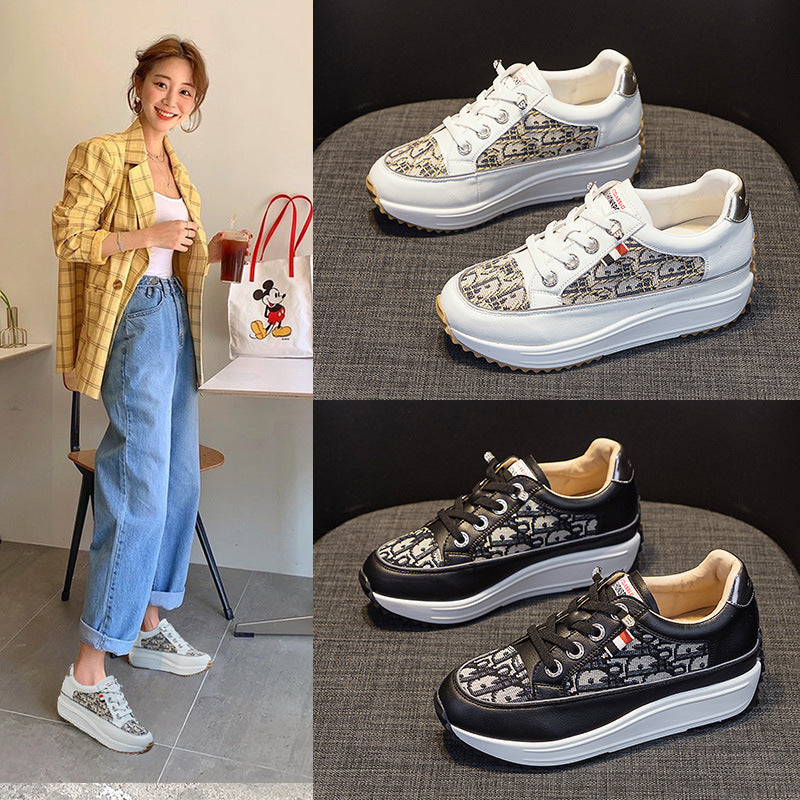 Women's Height Increasing Insole Thin Small Platform Thick Bottom Women's Casual Shoes