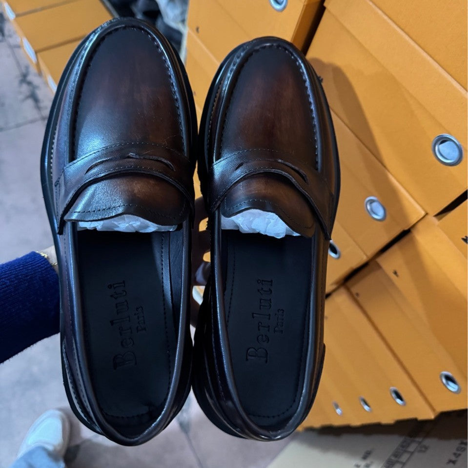 Men's Nigeria Genuine Trendy Wild Flat Break Loafers/doug Shoes