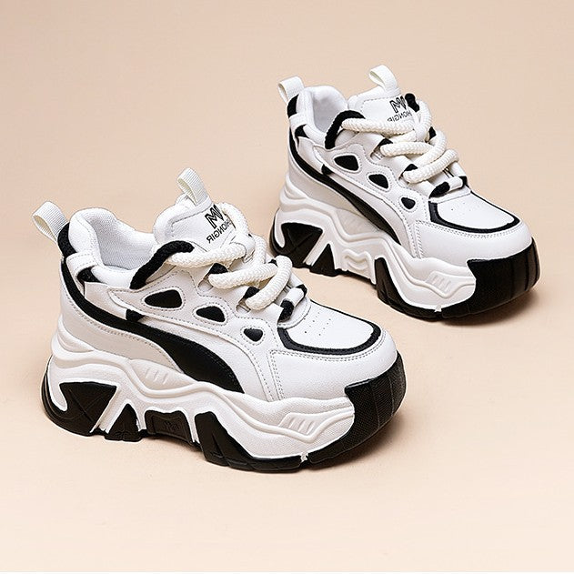 Women's Platform Heightened Daddy Trendy Muffin Sneakers