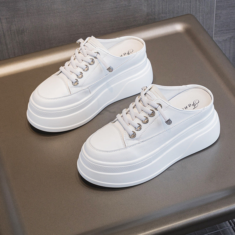 Women's Spring Thick Bottom Sports Breathable Mesh White Women's Casual Shoes