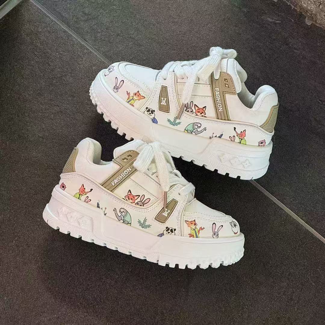 Children's Spring Cartoon Board Boys Medium Big Children's Sports Shoes