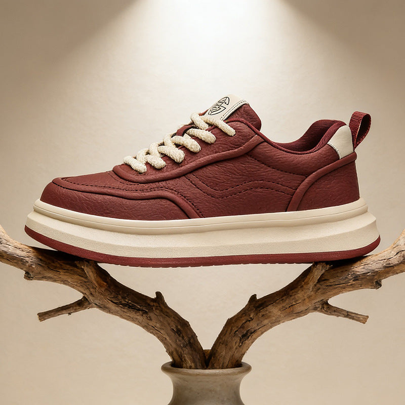 Men's Spring Korean Style Fashion Light Luxury Trendy Thick-soled Men's Board Shoes