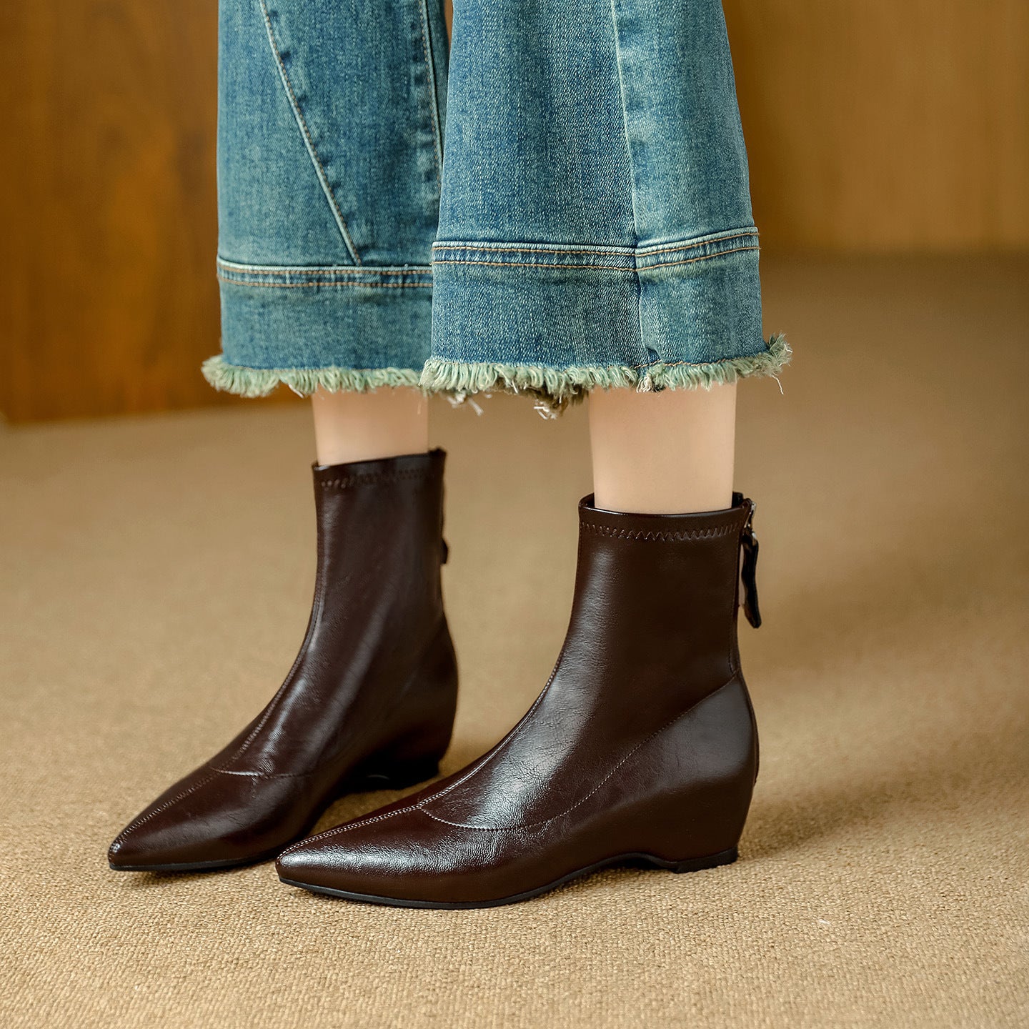 Increasing Insole Stretch Thin Female Comfortable Boots