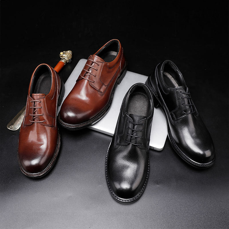 Men's Retro Washed Genuine Outsole Wedding Business Leather Shoes