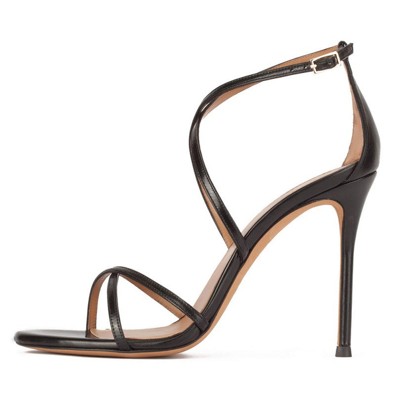 Women's Summer Large Size Round Head Strap High-heeled Original Sandals