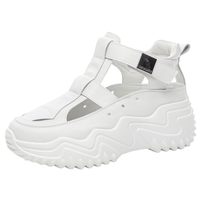 Women's Summer Breathable Hollow Korean Versatile Platform Height Increasing Sports Sandals