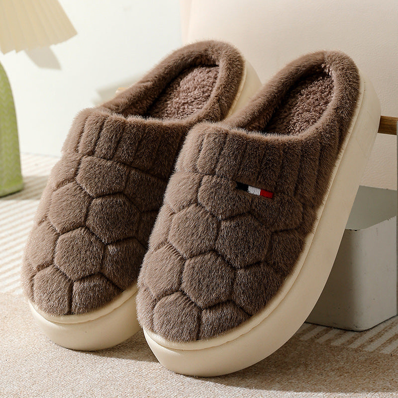 Women's & Men's Cotton Winter Indoor Home Warm Fluffy Sandals