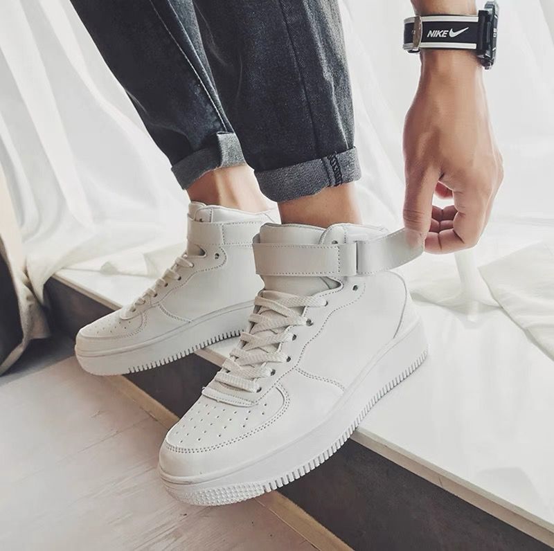 Men's White Autumn Breathable Male Trendy Platform Sneakers