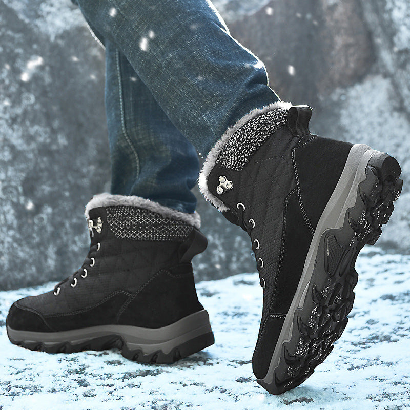 Men's Long Wool Comfortable Warm Waterproof Windproof Snow Boots