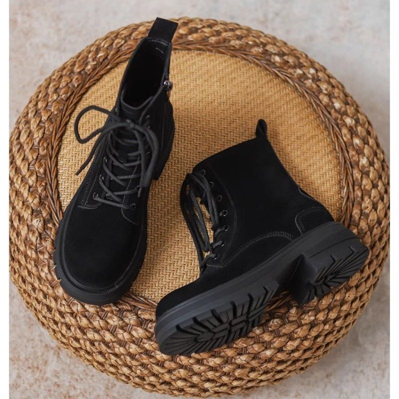 Versatile Abrasive British Fan Platform Ankle Vintage Martin Female Height Women's Leather Boots