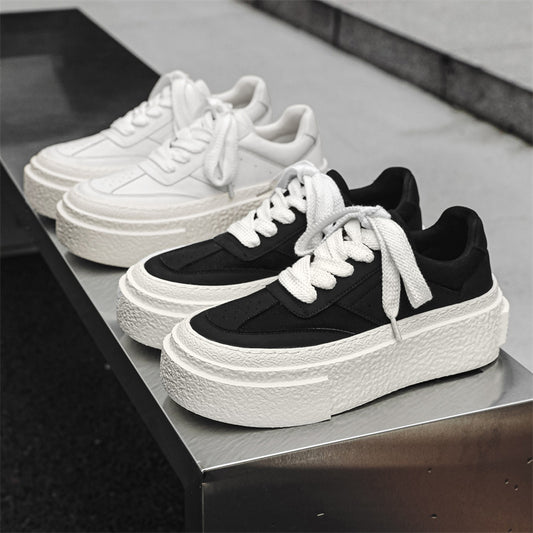 Men's High-grade Design Sense Niche Platform Heightened Men's Casual Leather Shoes