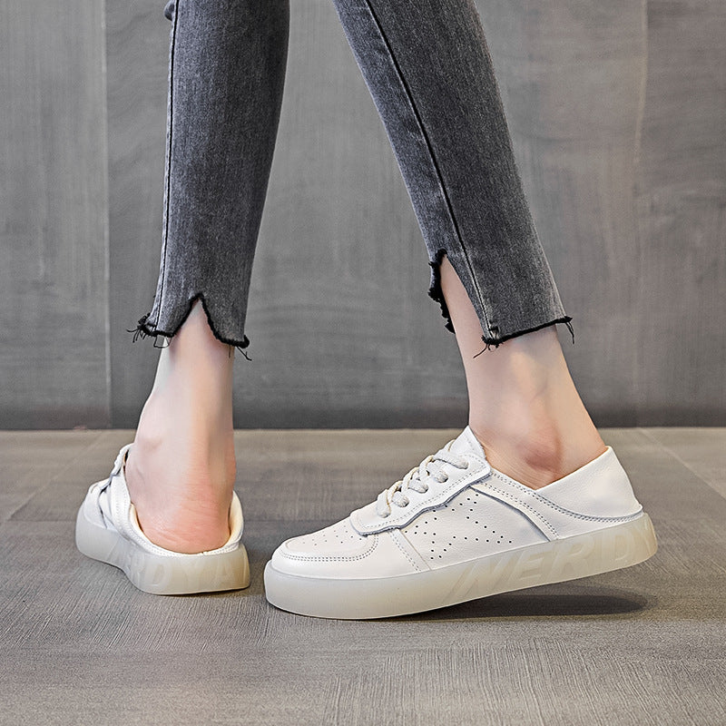 Women's Bottom White Flat Autumn Versatile Single-layer Soft Women's Casual Shoes