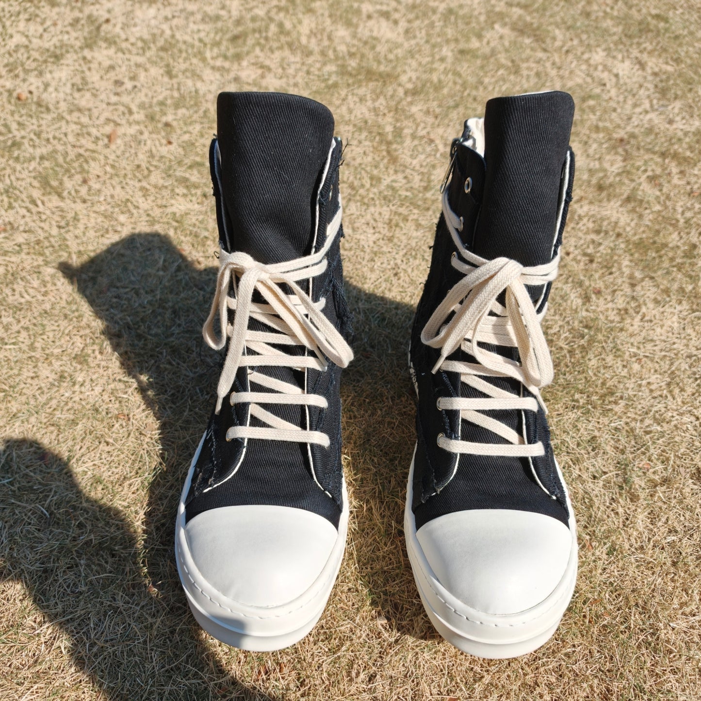 Men's Tassel Beggar Trendy Cool Platform Black Men's Canvas Shoes