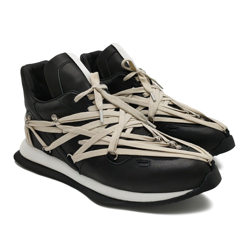 Men's Spring Sports Cowhide Increased Low Top Sneakers