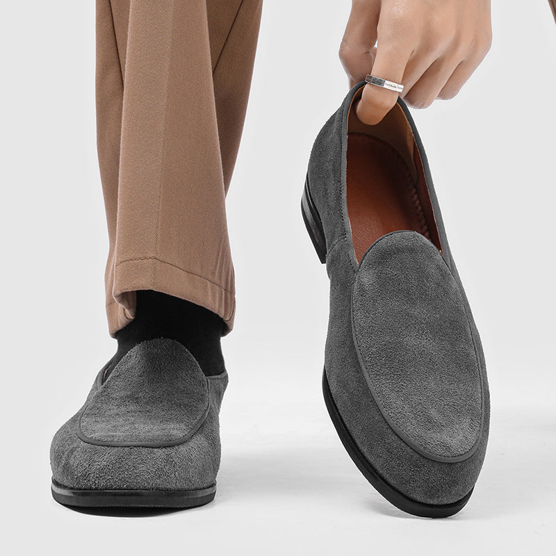 Men's French Style British Old Money Fashion Shallow Mouth Men's Business Leather Shoes