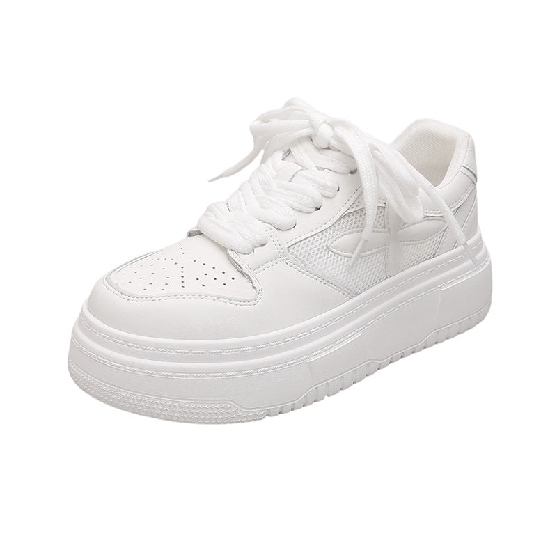 Women's Cowhide Spring Genuine Platform Height Increasing Women's Casual Shoes