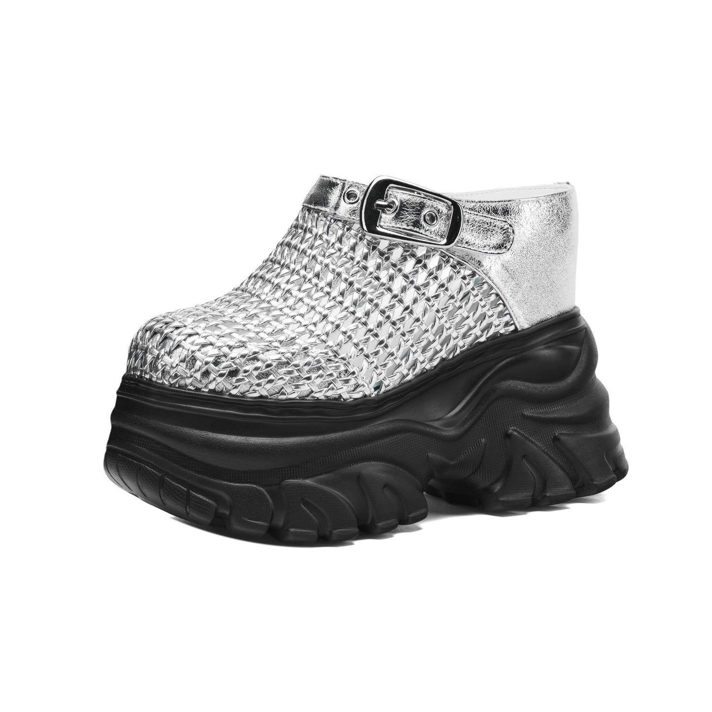 Women's High-rise Closed Toe Half Summer Wear Small Thick Bottom Thick-soles Slippers