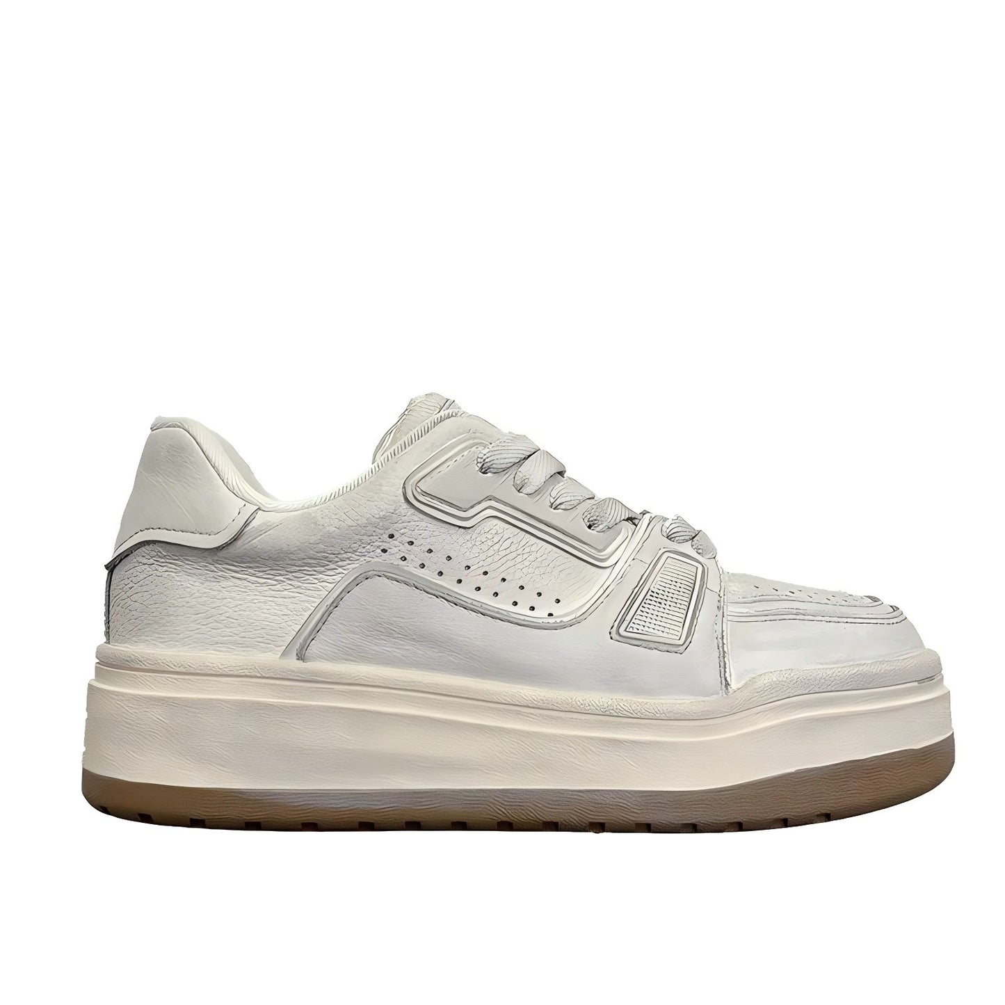 Women's White Spring Small Thick Bottom Height Increasing Women's Board Shoes