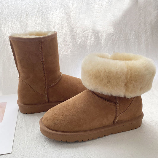 Women's Fur Winter Warm Thickened Wool Female Snow Boots