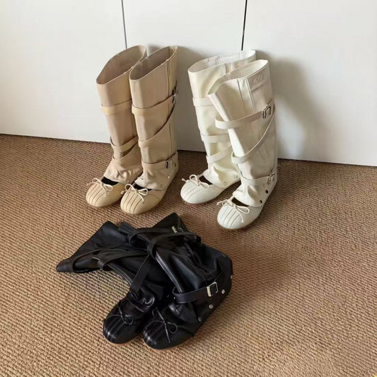 Women's Invisible Elevated Korean Style Detachable Two-way Pile Women's Leather Boots