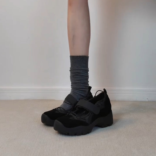 Women's Tired When Stepping On Feet Velcro Platform Niche Retro Women's Fashion Shoes