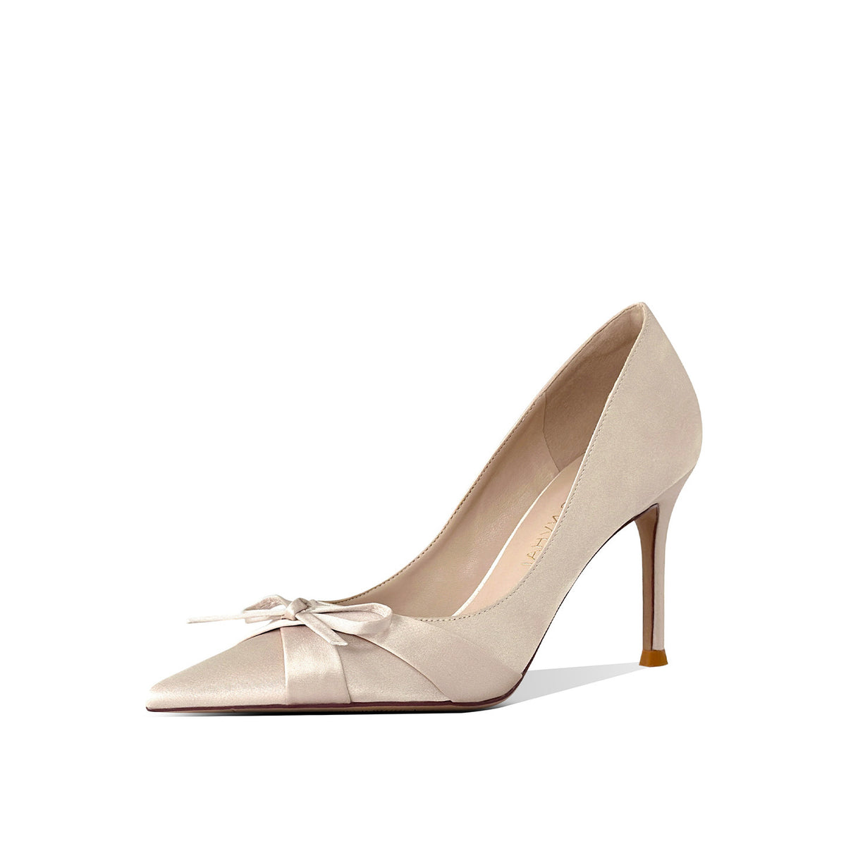 Women's Beautiful Satin High Stilettos Bow Temperament Banquet Pointed Women's Fashion Shoes