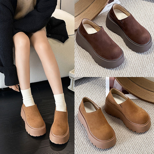 Big Head Thick Bottom Fleece-lined Height Increasing Full Sneakers