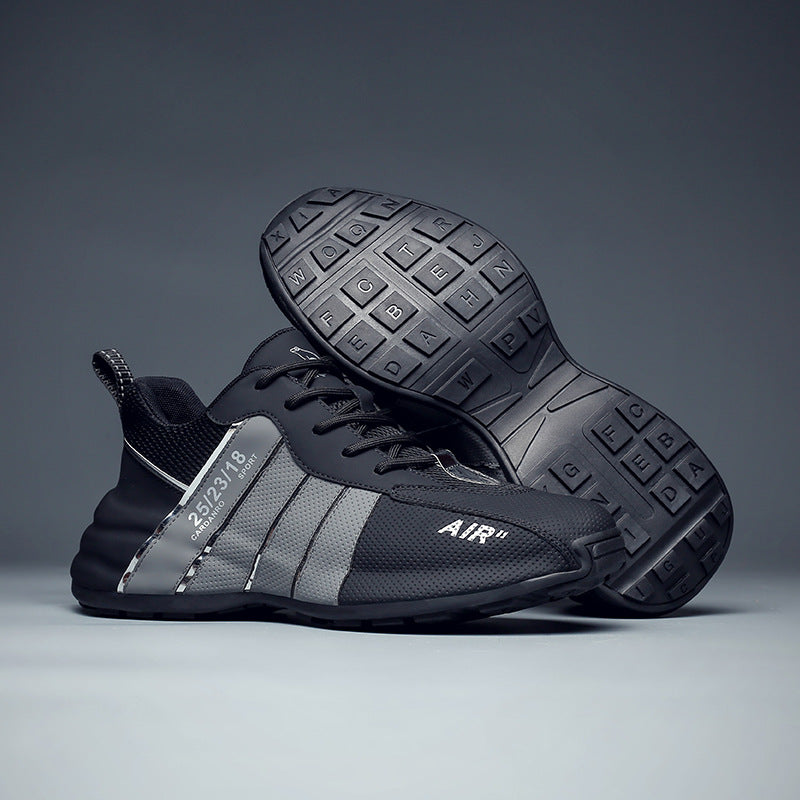 Men's Breathable Letters First Layer Cowhide Running Dad Men's Shoes