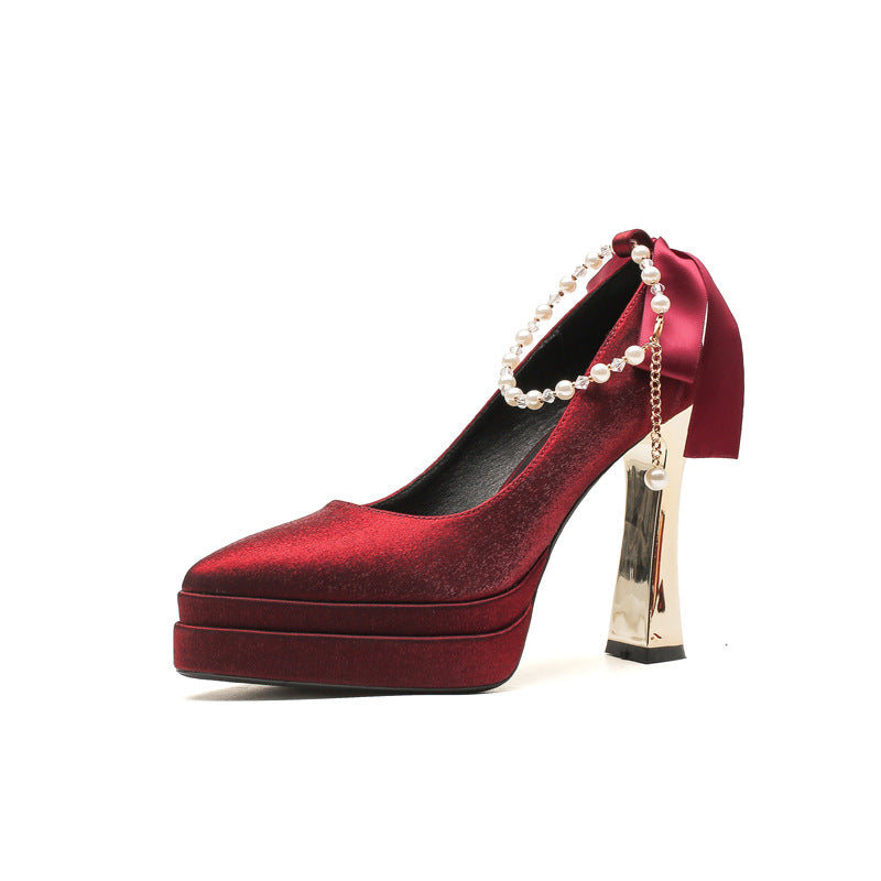 Women's Chunky Mary Jane High Platform Bridal Women's Fashion Shoes