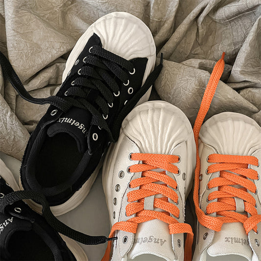 Women's & Men's Shell Toe Dissoed Couple Korean Style Platform Hight Sneakers