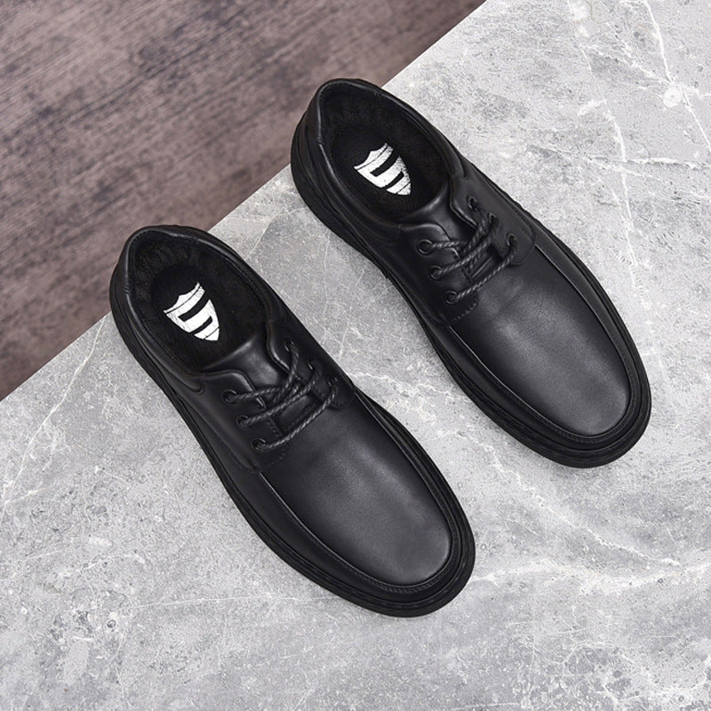 Men's Autumn First Layer Cowhide Breathable Soft Leather Shoes