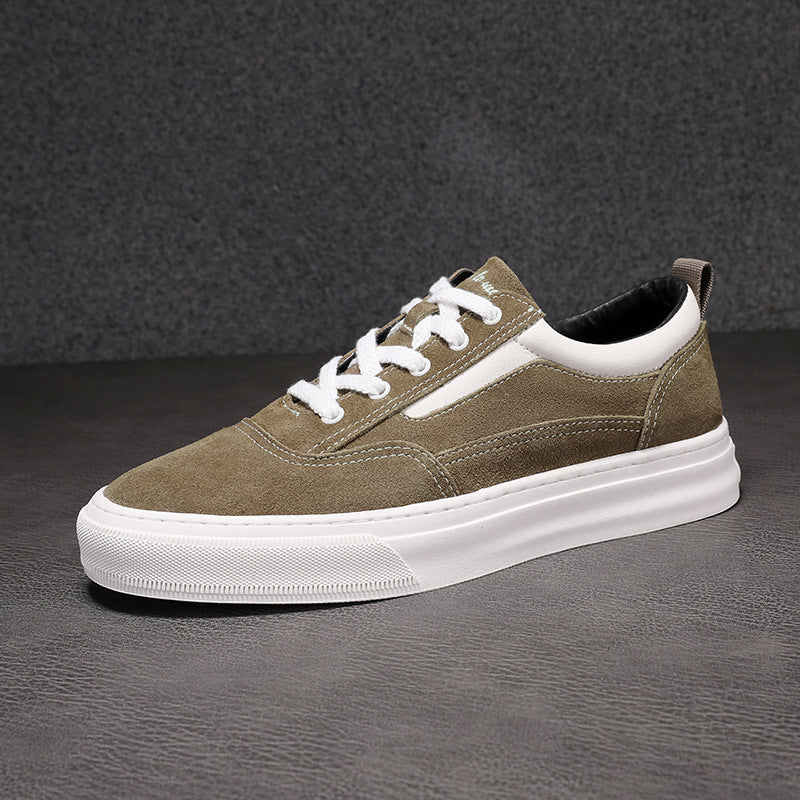 Men's Frosted Mercerized Cowhide Simple Black Vintage Skateboard Men's Casual Shoes