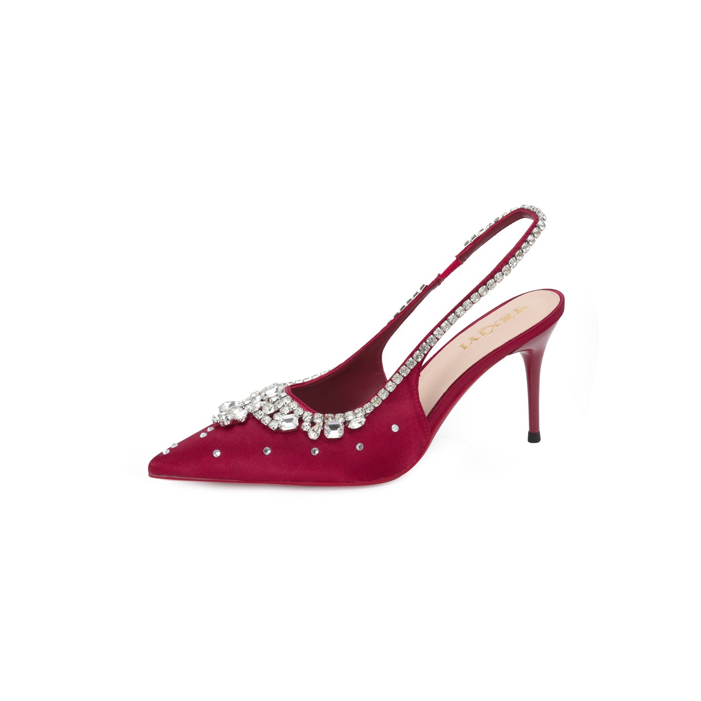 Women's Rhinestone Stiletto Pointed High Back Empty Women's Fashion Shoes