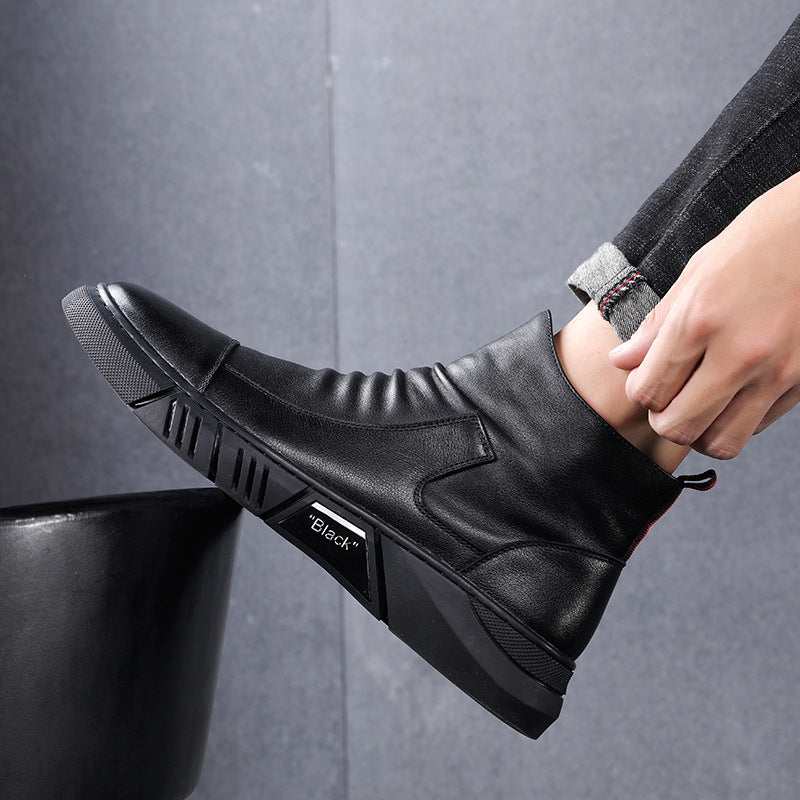 Men's Middle Tube British Low Side Zip Boots
